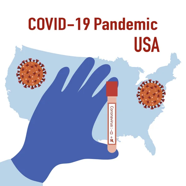 Ilustración Vectorial Mapa Brotes Cuarentena Pandémica Por Coronavirus Covid Mano — Archivo Imágenes Vectoriales