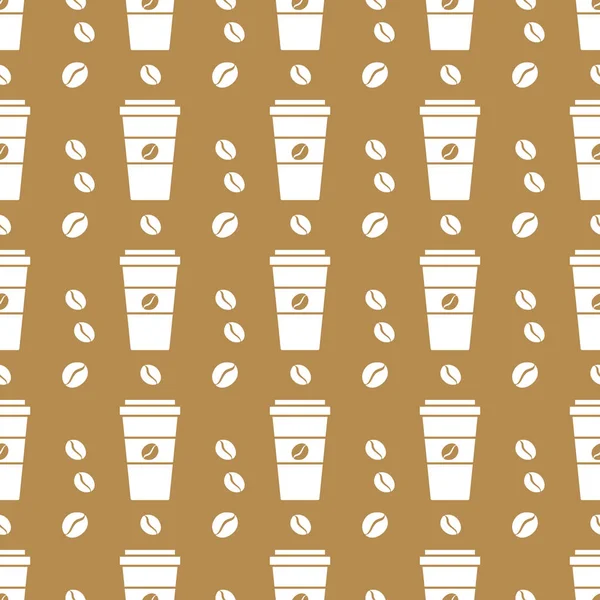 Kusursuz Kahve Kalıbı Kağıt Kahve Fincanlarıyla Arka Plan Tekrarı Günaydın — Stok Vektör