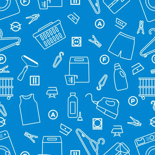 Vektör desensiz tasvir, kuru temizleme, çamaşır, temizlik hizmetleri. Ev aletleri. Elbise yıkama, çamaşır yıkama. Çamaşır servisi ekipmanları. İşleri normal işlemde yeniden başlat