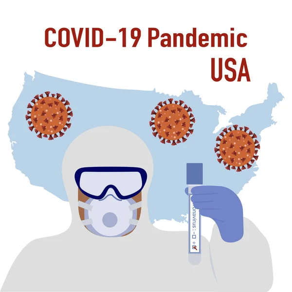 Ilustración Vectorial Mapa Brotes Cuarentena Pandémica Por Coronavirus Covid Médico — Archivo Imágenes Vectoriales