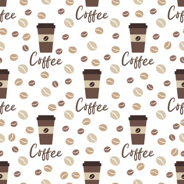 Kusursuz Kahve Kalıbı Kağıt Kahve Fincanlarıyla Arka Plan Tekrarı Günaydın — Stok Vektör
