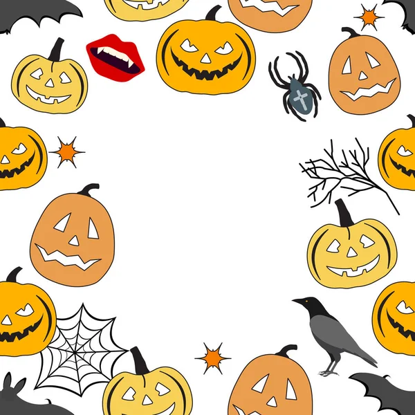 Χαρούμενη Halloween Holiday Party Απρόσκοπτη Μοτίβο Διάνυσμα Εικονογράφηση Jack Lantern — Διανυσματικό Αρχείο