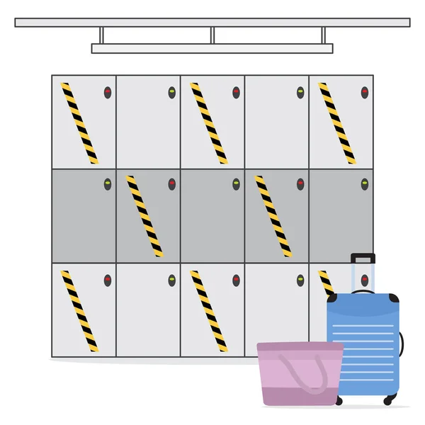 Ilustración Vectorial Almacenamiento Equipaje Nueva Normalidad Después Pandemia Covid Sala — Vector de stock