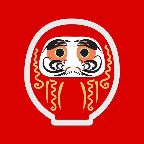 Šťastný Japonský Nový Rok2021 Daruma Japonská Tradiční Panenka Roly Poly — Stockový vektor