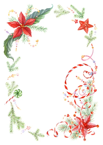 Noel öğeleri suluboya çerçeve
