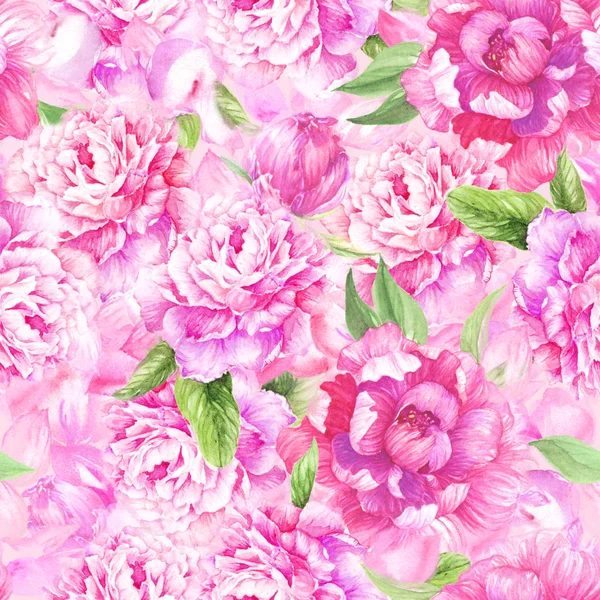 pembe şakayık ile suluboya dikişsiz desen