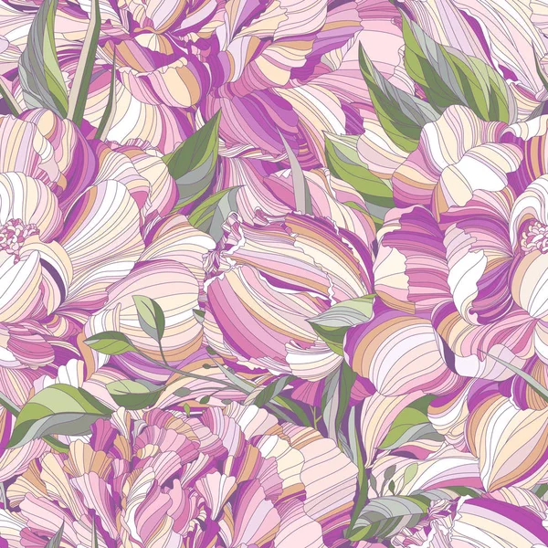 Seamless Vector Pattern Pink Peonies Royalty Free Stock Illustrations