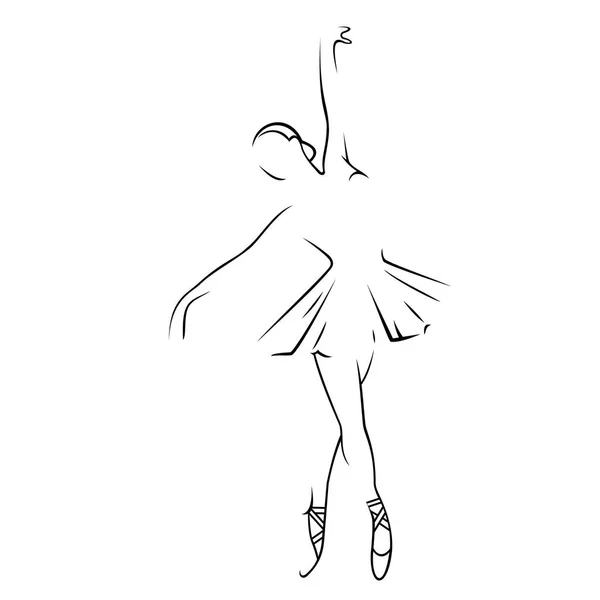 Zarif balerin vektör silüeti. Dansçı simgesi. imzala. spor symbol.ballet logosu