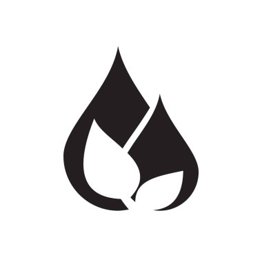 Yaprak simgesi, Eko işareti vector.water açılan resim, organik logosu ile siyah su damlası