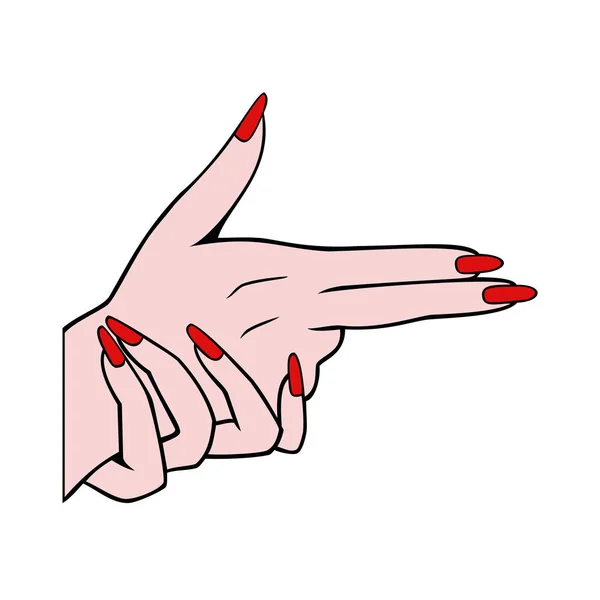 Fille Tient Les Mains Comme Une Icône Arme Feu Illustration — Image vectorielle