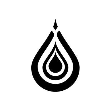 Siyah su damla simge vektör, aqua açılan resim, spa logosu, Eko sembolü