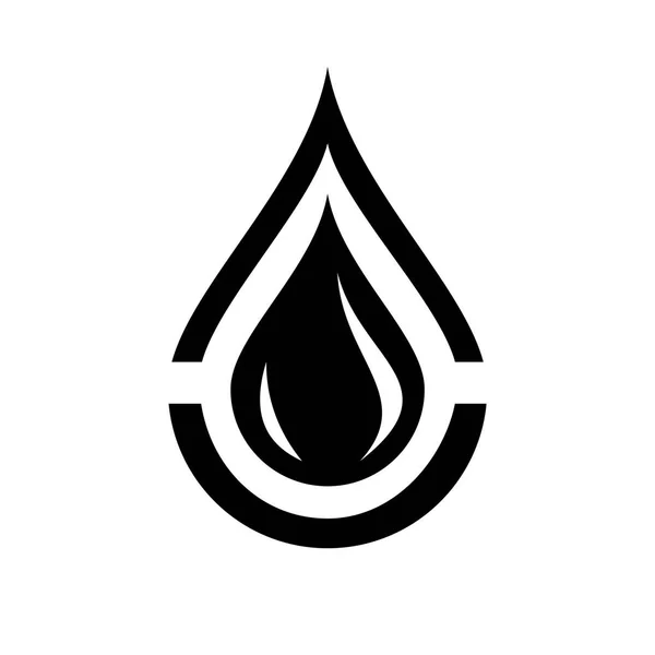 Vector Icono Gota Agua Negra Imagen Gota Agua Logotipo Del — Vector de stock