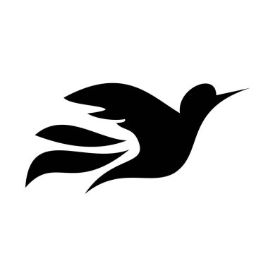 sevimli küçük kuş simge vektör, kuş, minimalist tarzda logosu, barış işareti güvercin