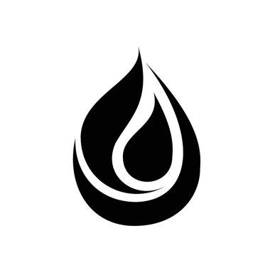 Siyah su damla simge vektör, aqua açılan resim, spa logosu, basit organik sembolü
