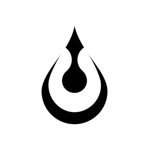 Czarny Wektor Ikona Kropla Wody Deszczu Obraz Aqua Logo Spa — Wektor stockowy