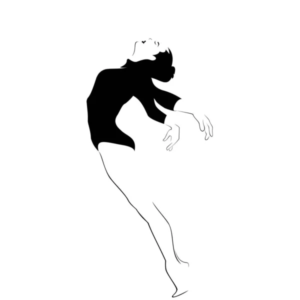 Silhouette Elegant Ballerina Vector Dancer Icon Motion Sign Symbol Logo — Stock Vector