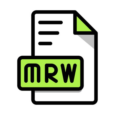 MRW Dosya Biçimi Simgesi. Dosya Tipi. Tasarımlı tasarım. Vektör İllüstrasyonu