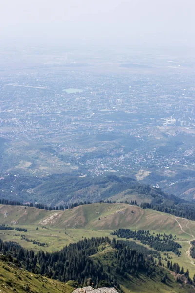 Almaty City View Mountain Top — Stock Photo, Image