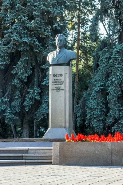 Almaty Cazaquistão Setembro 2018 Monumento Kunaev Dinmukhamed Ahmedovich Primeiro Secretário — Fotografia de Stock