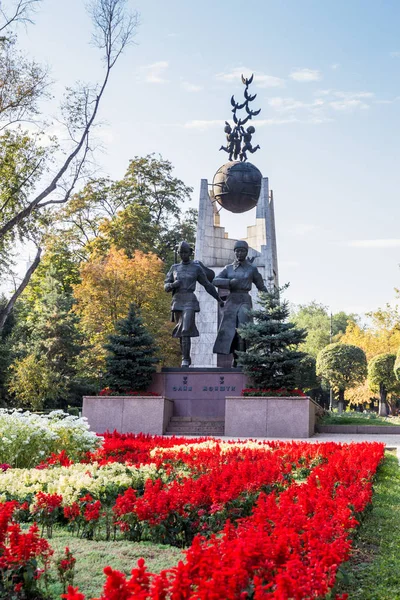 Almaty Cazaquistão Setembro 2018 Monumento Dos Heróis União Soviética Aliya — Fotografia de Stock