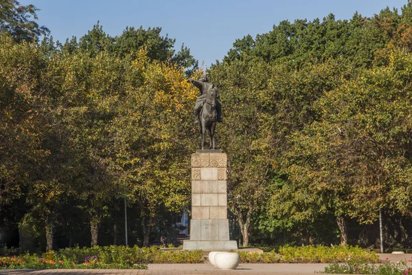 Ałma Ata Kazachstan Września 2018 Pomnik Amangeldy Imanov Parku Ałmaty — Zdjęcie stockowe