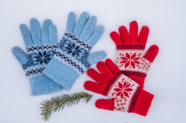 Kar kış yün eldiven yalan