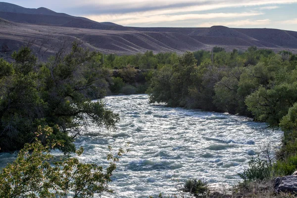 Río Chilik en las estepas de Kazajstán — Foto de Stock