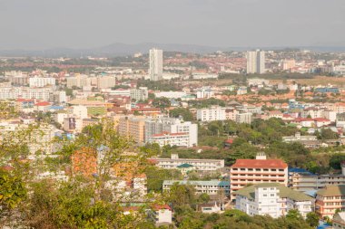 Pattaya şehrinin en iyi manzarası, Tayland. Pattaya 'nın panoramik görünümü
