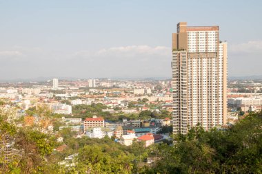 Pattaya şehrinin en iyi manzarası, Tayland. Pattaya 'nın panoramik görünümü