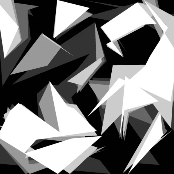 black and white geometric abstract background in a square
