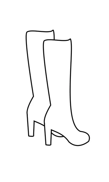 Grafisch Beeld Van Een Paar Witte Laarzen Met Hakken Voor — Stockfoto