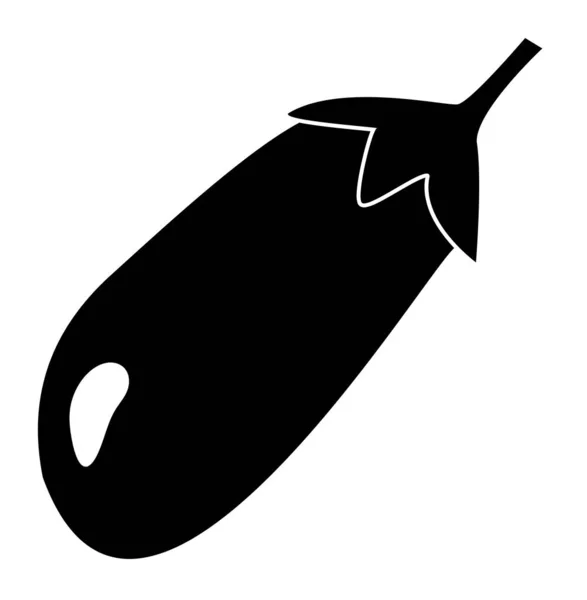 Graphic Image Single Black Eggplant White Background — Stock Photo, Image