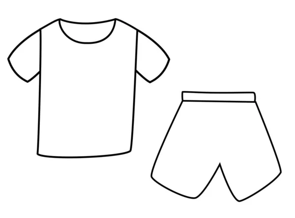 Die Konturen Von Sportbekleidung Shirt Und Shorts — Stockfoto