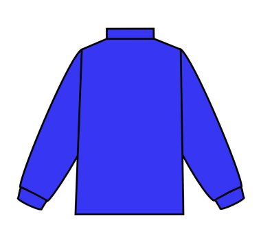 Beyaz arkaplanda mavi bir süveterin grafiksel görüntüsü