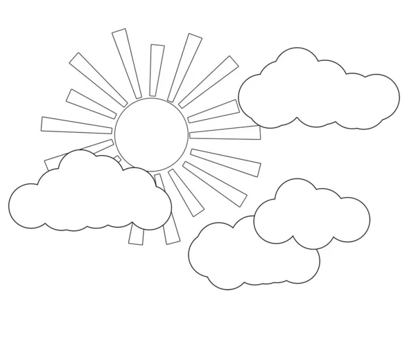 Контурне Зображення Сонця Хмар — стокове фото