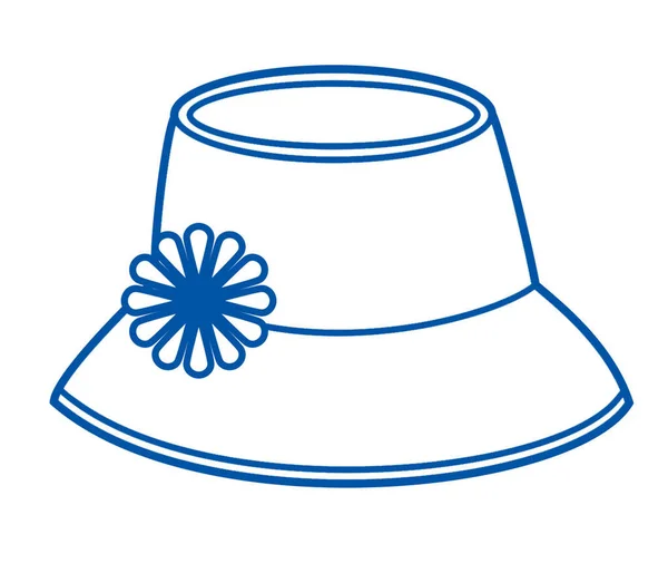 Imagem Gráfica Chapéu Panamá Branco Com Uma Flor Azul — Fotografia de Stock