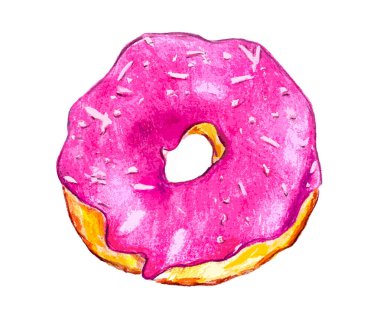 Pembe jöleli boyalı çörek.