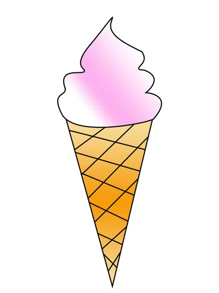 Розовое Мороженое Вафельной Чашке — стоковое фото