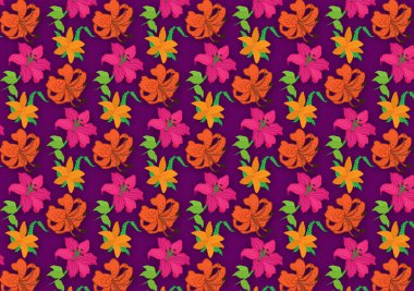 çiçekler ve yapraklar ile sorunsuz arka plan