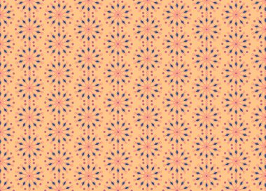 A colorful, seamless pattern of small flowers on a yellow background textile print design