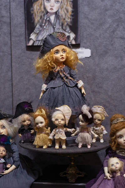 Exposição Internacional Marionetes Fashion Doll Ucrânia Kiev Abril Abril 2019 — Fotografia de Stock