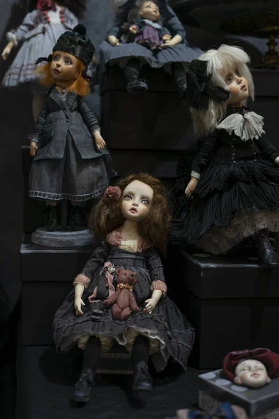 Exposição Internacional Marionetes Fashion Doll Ucrânia Kiev Abril Abril 2019 — Fotografia de Stock