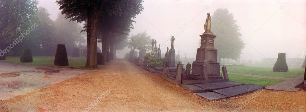 graveyard in the morning