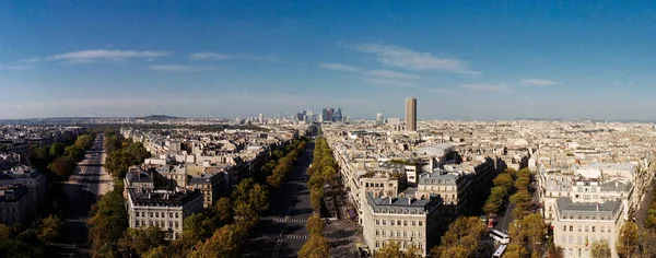 Vista Panorámica Desde Arco Del Triunfo Arco Defensa París Arrogancia Fotos De Stock Sin Royalties Gratis