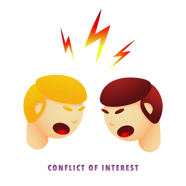 Çıkar çatışması. Vektör çizim. Düz. Gradyan.