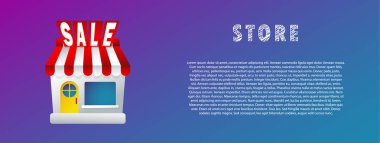 Webstore. İndirim. Satılık. Vektör çizim. Düz. Gradyan.