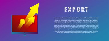 Dosyaları dışa aktarın. Bilgisayardan oku. Vektör çizim. Düz. Gradyan.