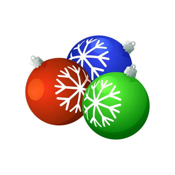Couilles de Noël. Sur fond blanc, dessin animé, illustration vectorielle . — Image vectorielle