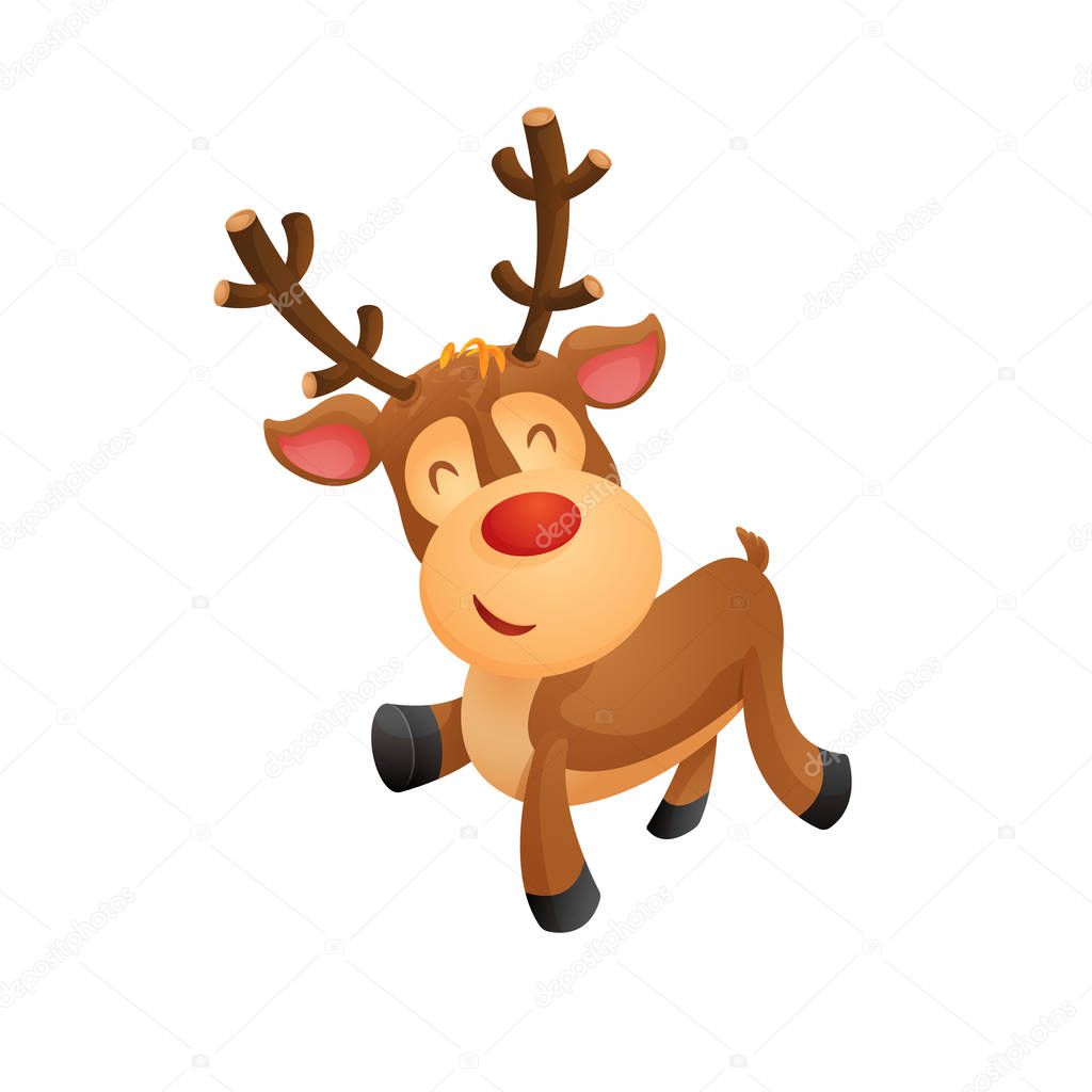Funny, cartoon, reindeer.