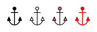 Çapa simgesi vektör illüstrasyonu. Çapa işareti ve sembol. Çapa deniz simgesi.